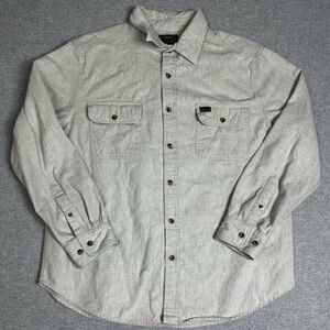 Guide Series Shirt Mens Large Gray Button Up‎ Flannel Workwear Outdoors Cotton